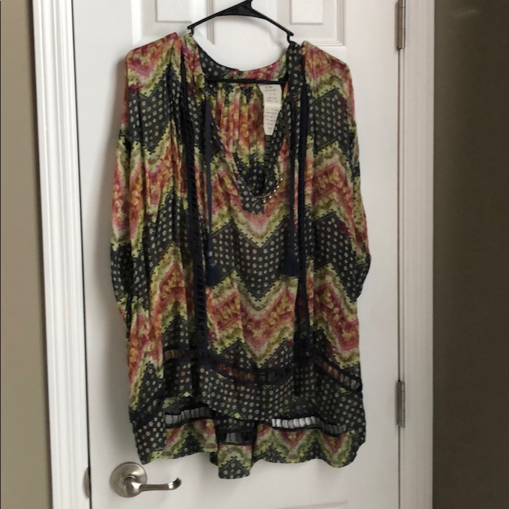 Free People One sheer bohemian tunic